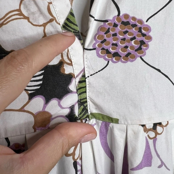 MAJE- Ruffled floral-print cotton-poplin mini dress Size 34 (XS) RTR - Picture 12 of 12